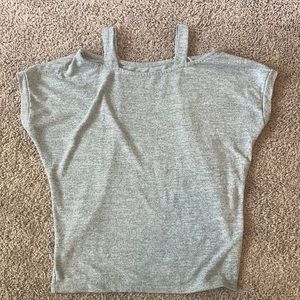 Cold shoulder blouse Small / heather grey